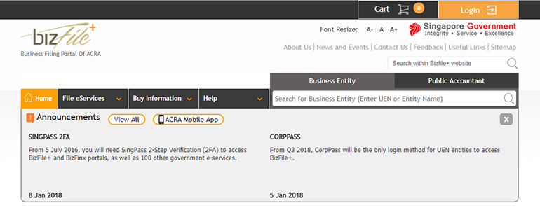 BizFile announcement