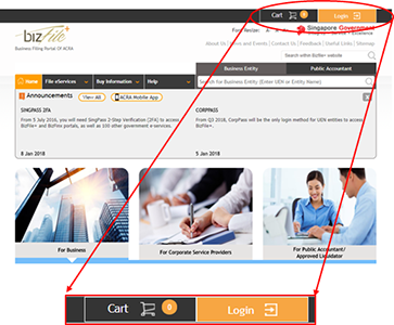 BizFile login payment